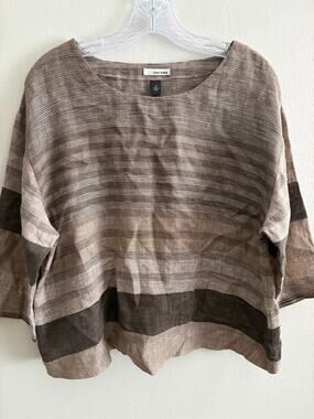 vintage Hot Cotton by Marc Ware striped 100% linen top